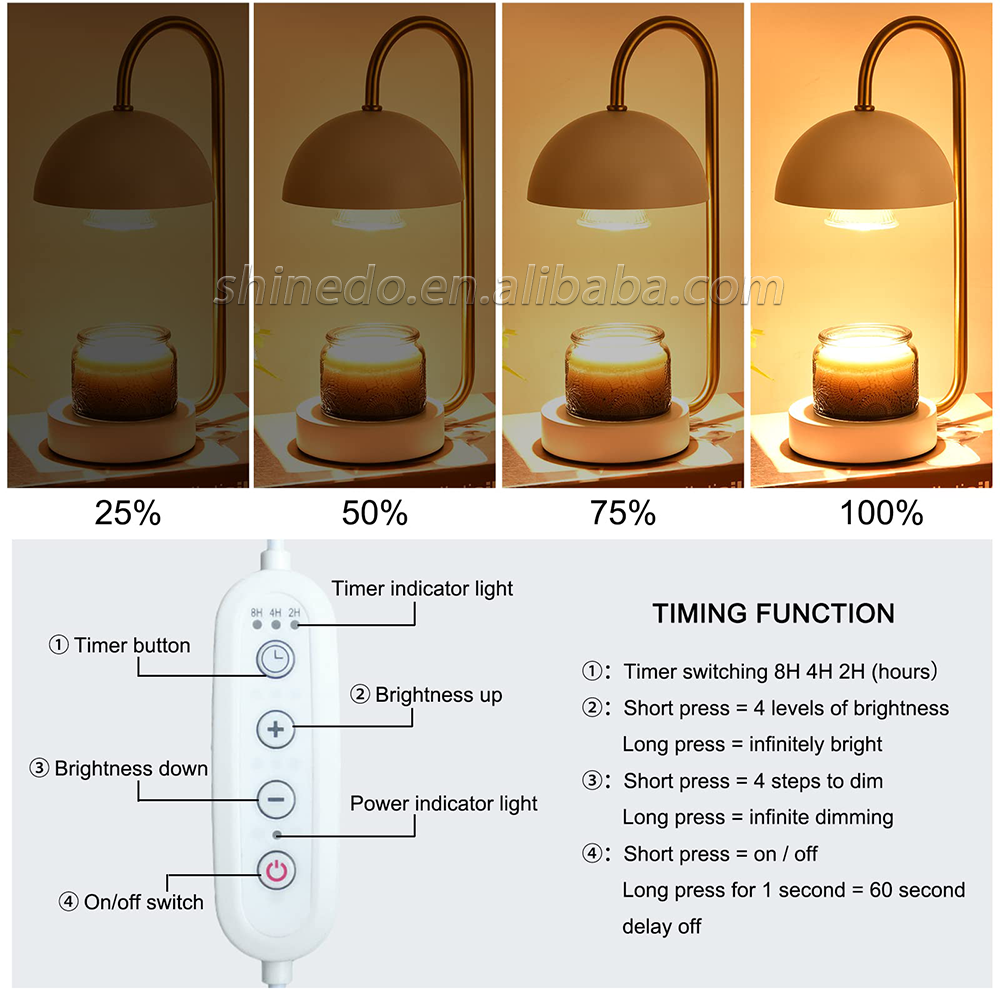 Electric Fragrance Candle Warmer with Timer Dimmer for Home Decor Wax Melt SD-SL1147