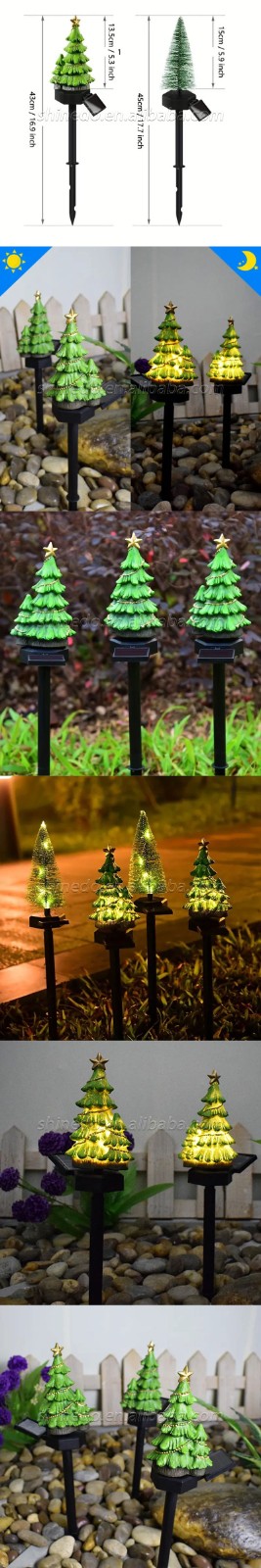 LED resin Christmas tree Christmas lights outdoor simulation resin garden garden ground inserted garden lights