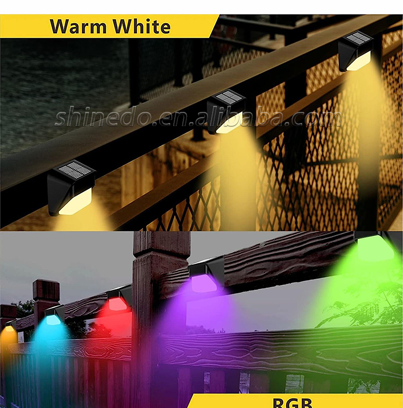 New solar stepped color fence small wall light outdoor garden landscape decorative lights SD-SL1514