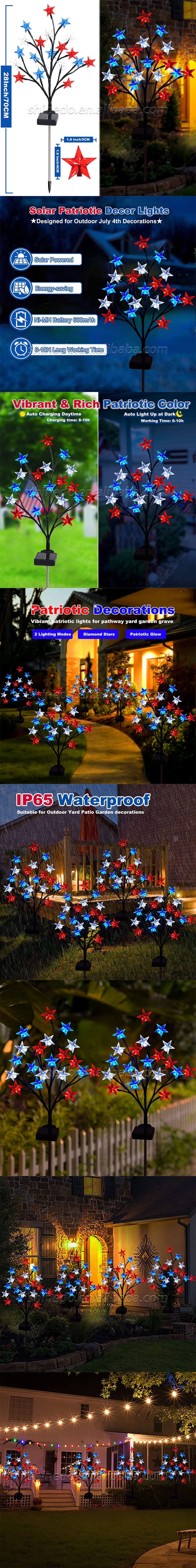 Solar Christmas Stars Decorations Solar Swaying Garden Lights with Acrylic Stars Solar Landscape Pathway Stake Lights Decor SD-SL1532