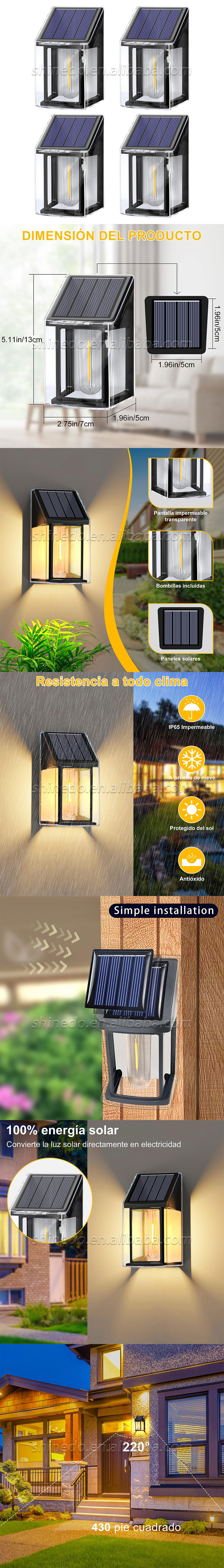 Solar LED human body sensing wall light tungsten wire garden Villa courtyard waterproof night light SD-SL1534