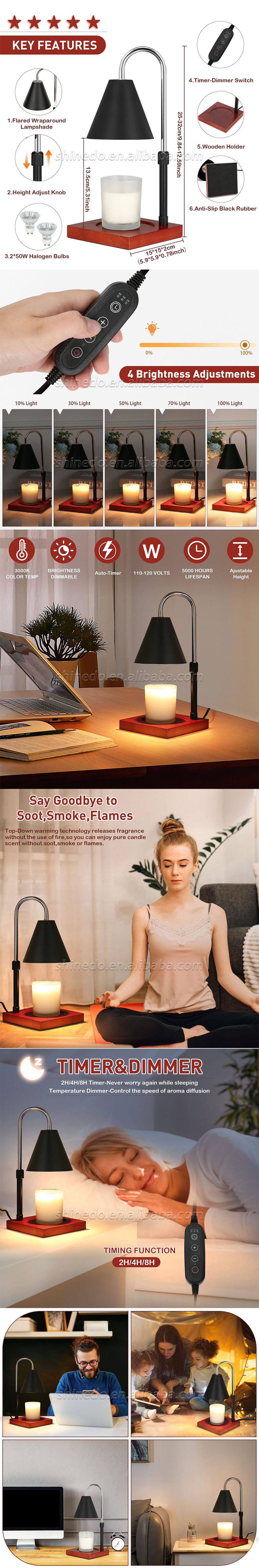 Candle Warmer Lamp Electric Candle Lamp Warmer Gifts for Mom Bedroom Home Decor SD-SL1112