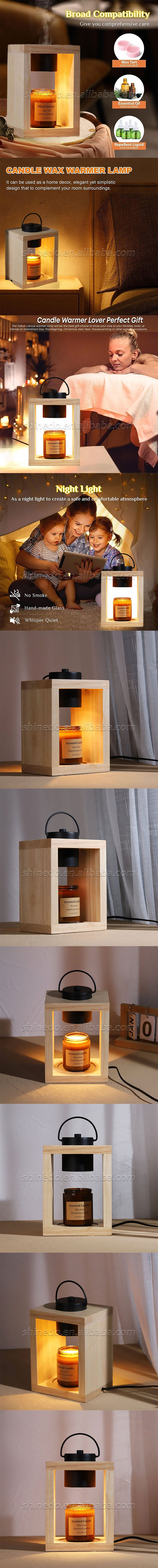 Electric Wax Lamp Candle Warmer Wooden Candle Melting Waxing Burner Aromatherapy Lamp Table Lamp For Spa Club SD-SL1615