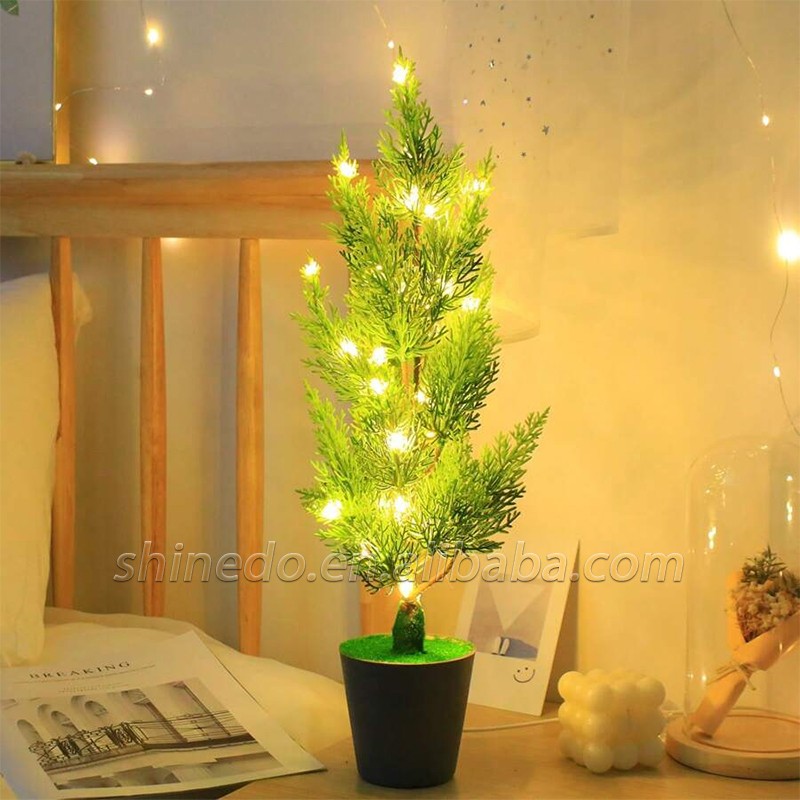 New Style Christmas Tree Table lamp Night light Artificial Cedar Tree Christmas Tree For Holiday Party Wedding Hotel Decor SD-SR429