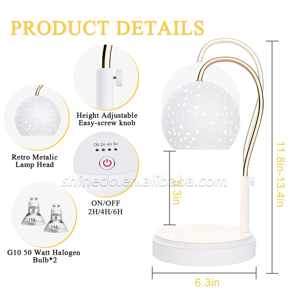 Dimmable Candle Warmer Lamp Bedroom Bedside Aroma Lamps Mood Light Glass Indoor Lighting Lights Home Dec SD-SL1269