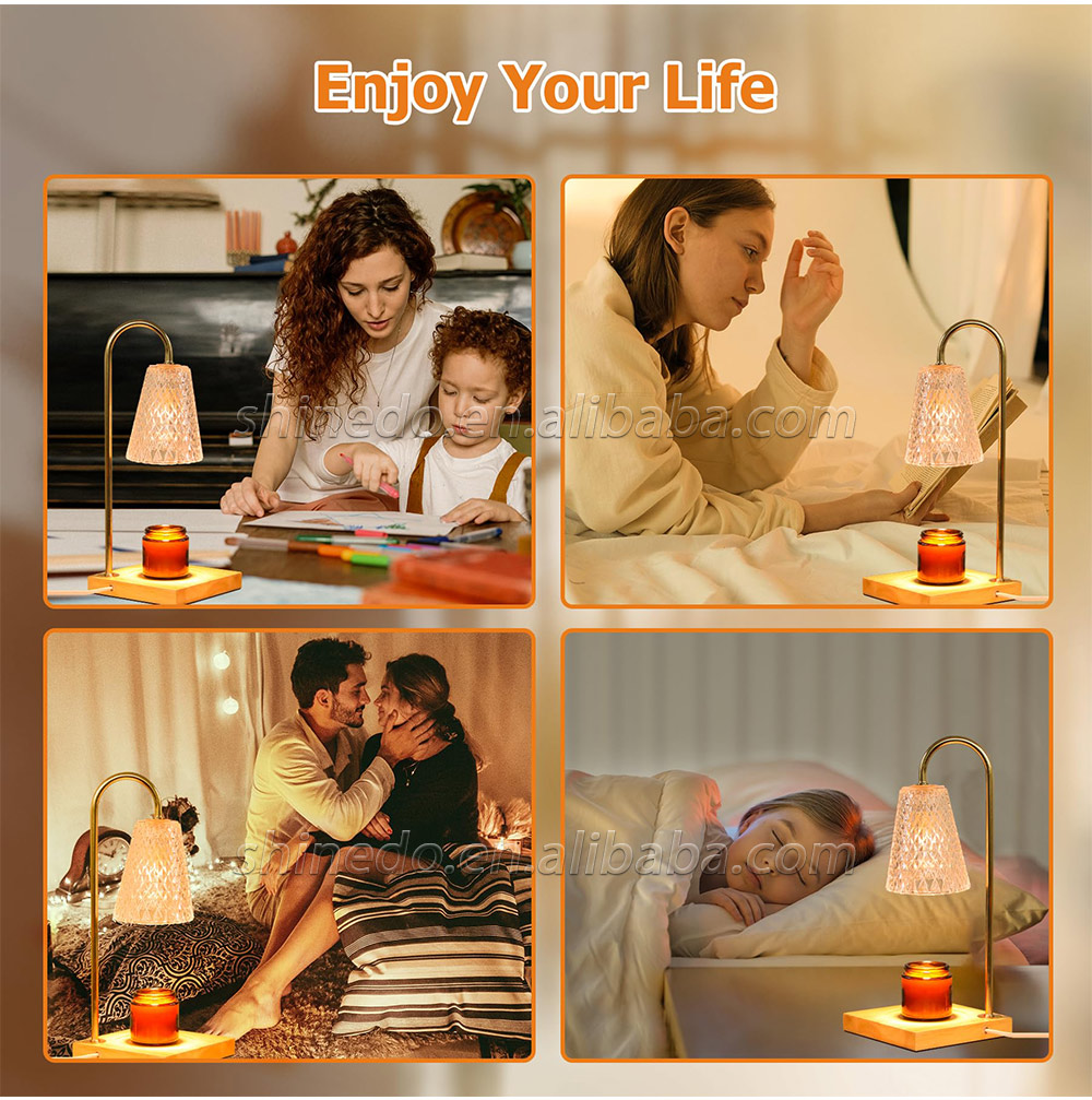 Solid Wood Candle Warmer Lamp Wax Melting Bedside Tables for the Bedroom 110V / 220V Aromatherapy Table Lamp SD-SL1263