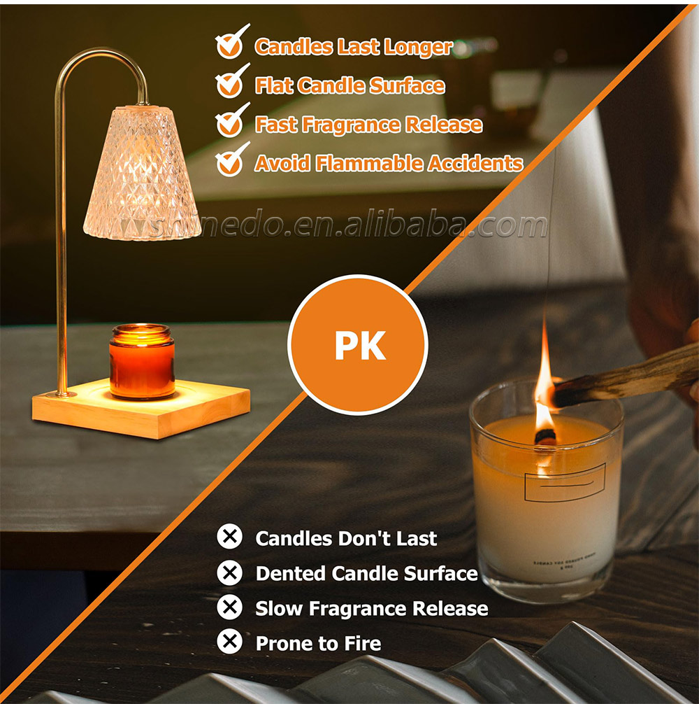 Solid Wood Candle Warmer Lamp Wax Melting Bedside Tables for the Bedroom 110V / 220V Aromatherapy Table Lamp SD-SL1263