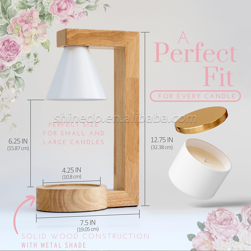 Custom Wooden Melting Candle Warmer Melting Wax Lamp Bedroom Table Dimmable Lamp Smokeless Night Light SD-SL1281