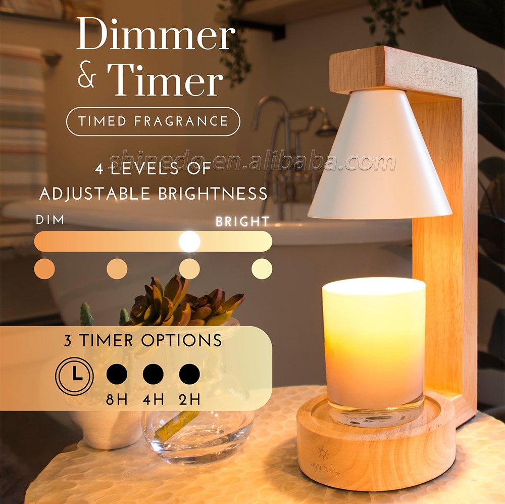 Custom Wooden Melting Candle Warmer Melting Wax Lamp Bedroom Table Dimmable Lamp Smokeless Night Light SD-SL1281