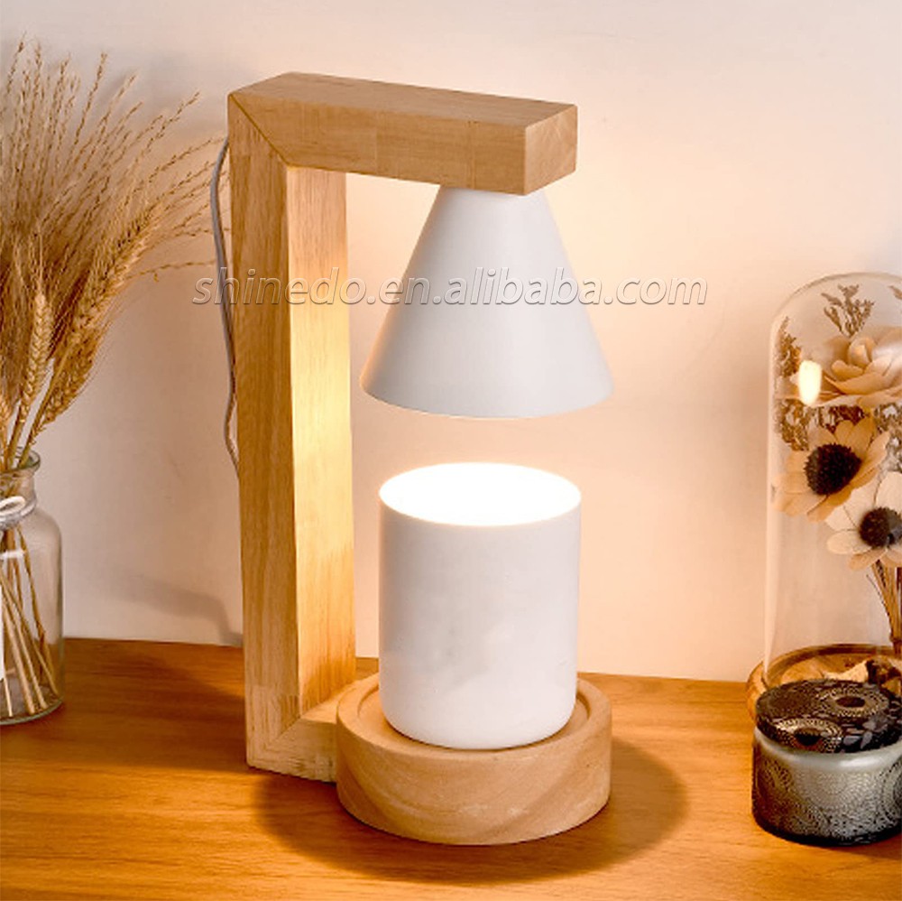 Custom Wooden Melting Candle Warmer Melting Wax Lamp Bedroom Table Dimmable Lamp Smokeless Night Light SD-SL1281