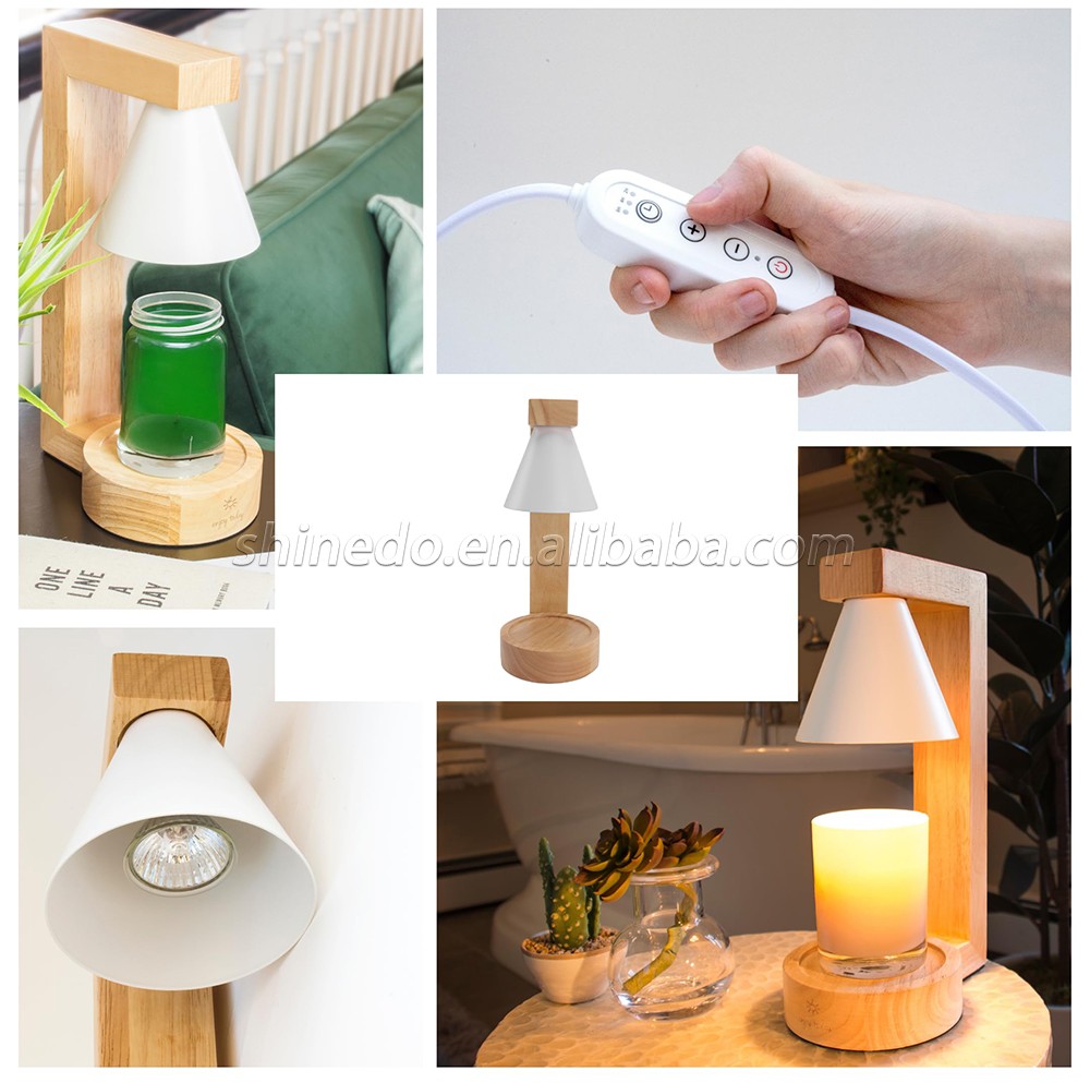 Custom Wooden Melting Candle Warmer Melting Wax Lamp Bedroom Table Dimmable Lamp Smokeless Night Light SD-SL1281