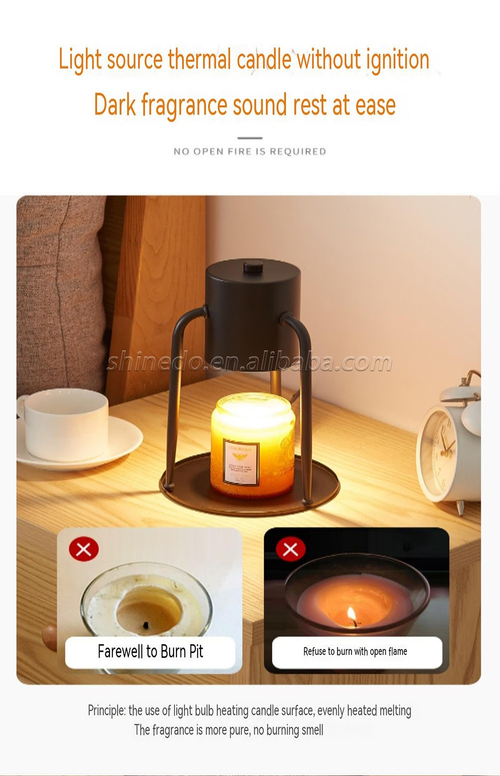 Candle Warmer Adjustable Brightness Wax Warmer lamp Aromatherapy Candles Table Lamp Aromatic Candle Holders for Home Decoration SD-SL1127