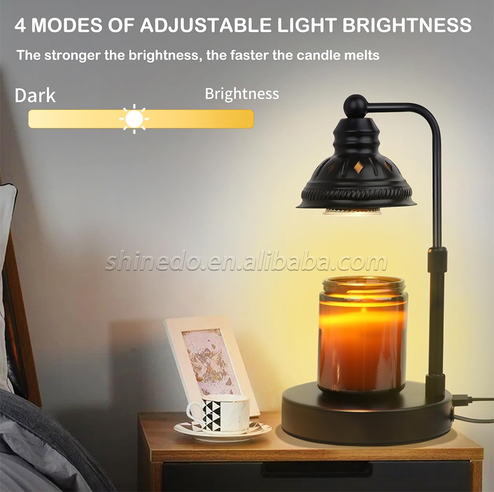 Electric Candle Melting Table Lamp Retro Candle Heating Lamp Adjustable Height Candle Melt Warmer Light for Bedroom Decoration SD-SL1128