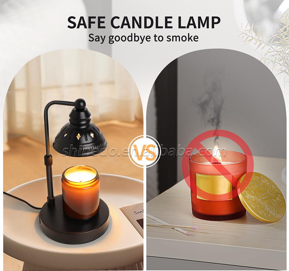 Electric Candle Melting Table Lamp Retro Candle Heating Lamp Adjustable Height Candle Melt Warmer Light for Bedroom Decoration SD-SL1128