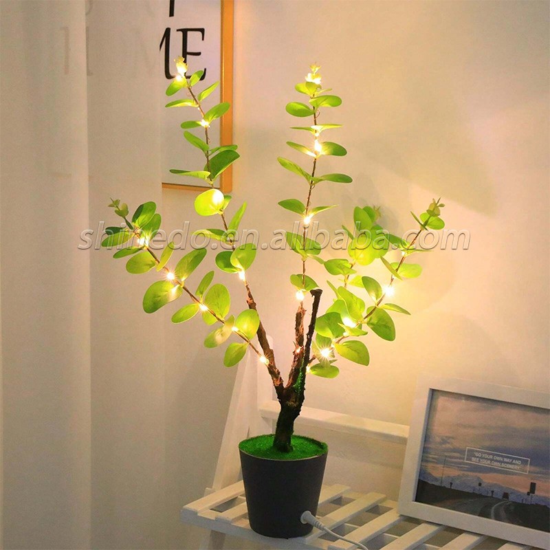 Green Leaf Tree Table lamp Led Indoor Night Light Holiday Decoration For Home By USB Battery Room Decor Lights Creative Lamp SD-SR432