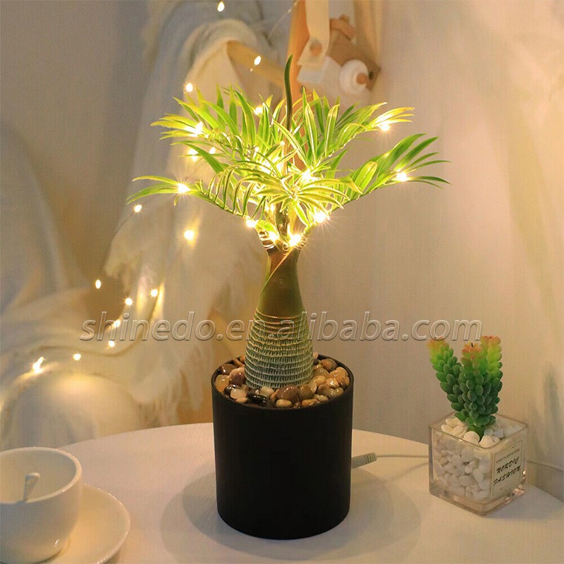 Artificial Bonsai Trees With Led Night Light Copper Wire For Office Party Wedding Home Restaurant Decor table lamp home decor SD-SR433