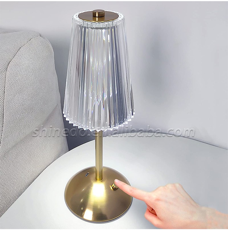 Hot Sales Rechargeable Touch Battery Decoration Cordless Crystal Projection Atmosphere Table Lamps Dimmable Acrylic Night Lights SD-SR436