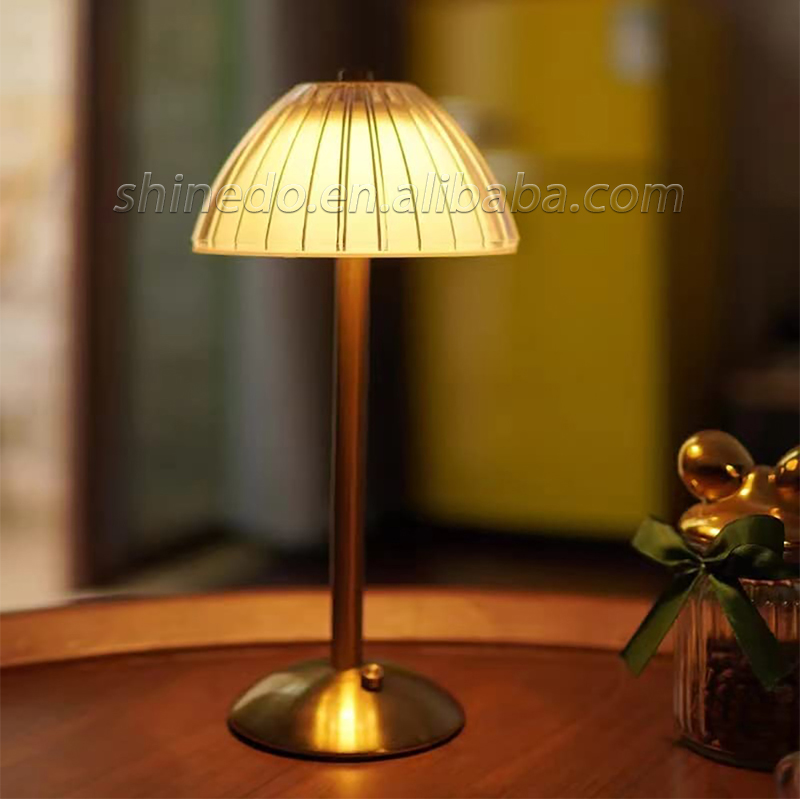 Metal acrylic modern home bedside stand night light rechargeable Portable battery decoration cristal table lamp SD-SR437