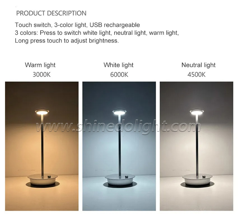 LED Reading Desk Lamp Portable Desk Lamp USB Charging Table Light Touch Dimming Learn Eye Protection Light Room Office Lighting SD-SR445