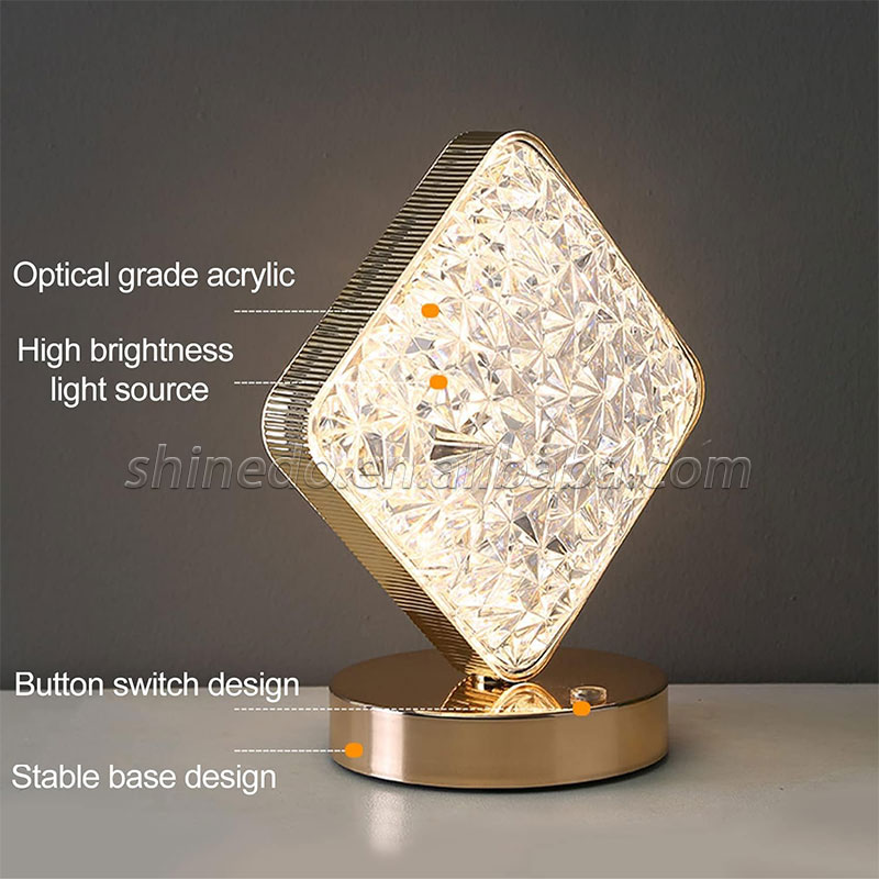 crystal Bedroom Touch Dimming Night Light Girls Room Home Decor USB Bedside LED Table lamp SD-SR448