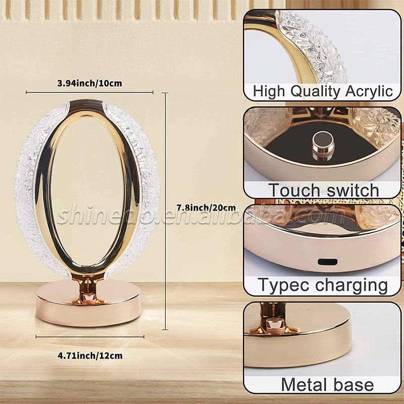 Crystal Diamond Table Lamp Bedside Touch Dimming Control Bedroom Decoration Bar Usb Modern Led Lights Home Decor Gift SD-SR449