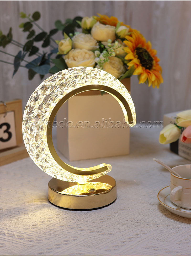 Bedroom Crystal Touch Dimming Night Light Girls Room Home Decor Aesthetics USB Bedside LED Ambient Table 3d Moon Lamp SD-SR450