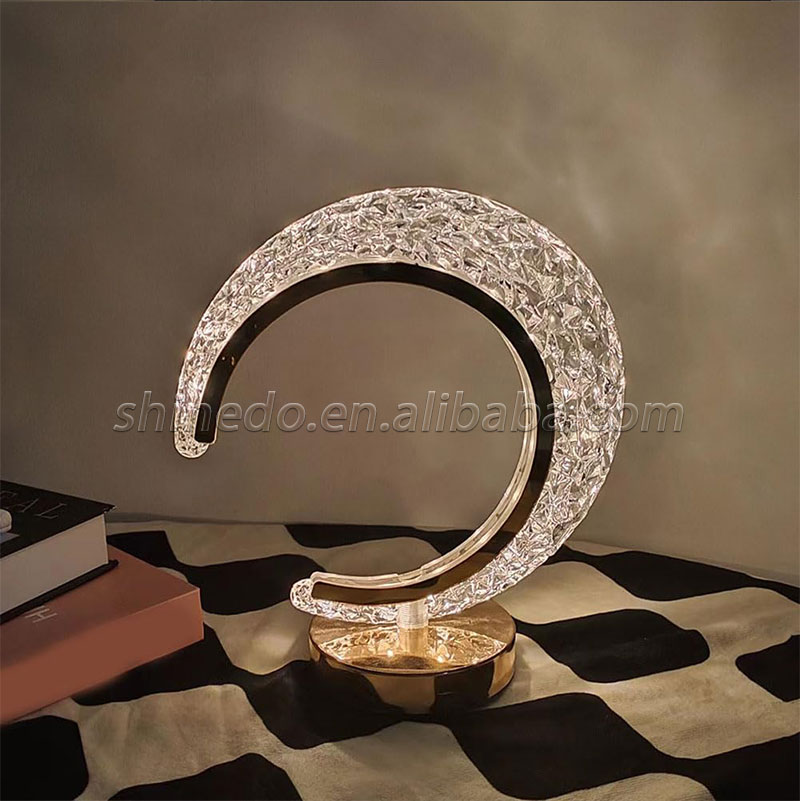 Bedroom Crystal Touch Dimming Night Light Girls Room Home Decor Aesthetics USB Bedside LED Ambient Table 3d Moon Lamp SD-SR450