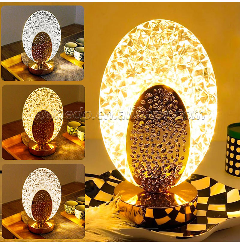 Crystal Led Table Lamp Stepless Dimming Usb Charging Touch Switch Remote Control Bedroom Light Living Room Decoration Desk Lamp SD-SR451