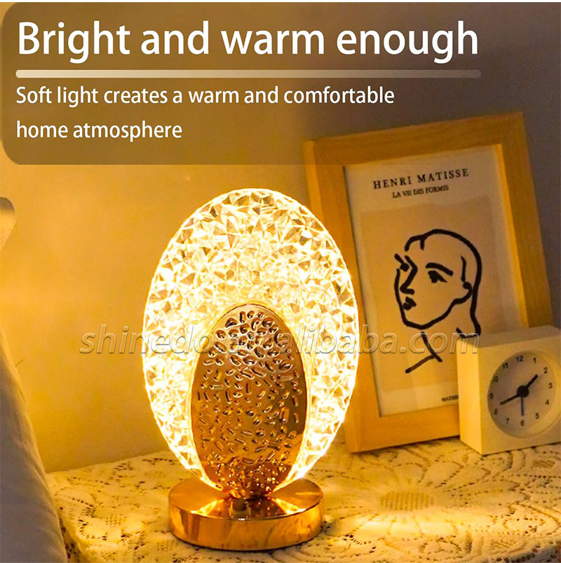 Crystal Led Table Lamp Stepless Dimming Usb Charging Touch Switch Remote Control Bedroom Light Living Room Decoration Desk Lamp SD-SR451