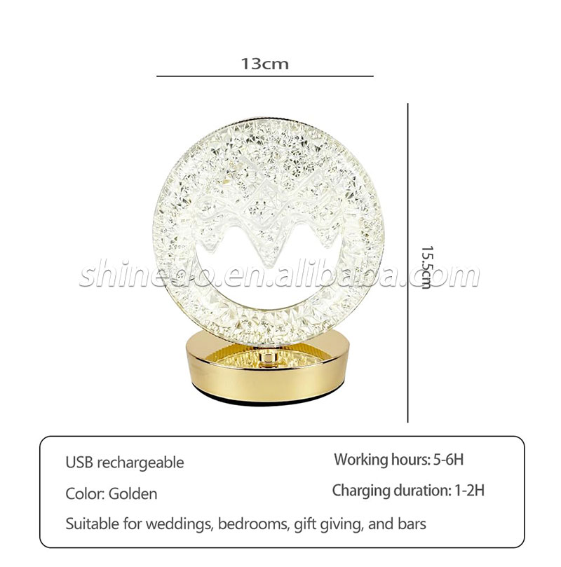 LED Crystal Table Lamp Small Waist Projector Touch Romantic Diamond Atmosphere Light USB LED Night Light for Bedroom SD-SR455