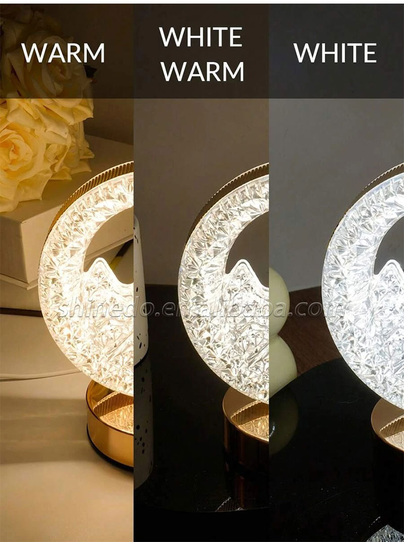 LED Crystal Table Lamp Small Waist Projector Touch Romantic Diamond Atmosphere Light USB LED Night Light for Bedroom SD-SR455