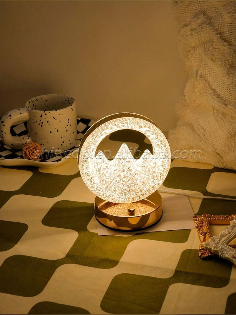 LED Crystal Table Lamp Small Waist Projector Touch Romantic Diamond Atmosphere Light USB LED Night Light for Bedroom SD-SR455