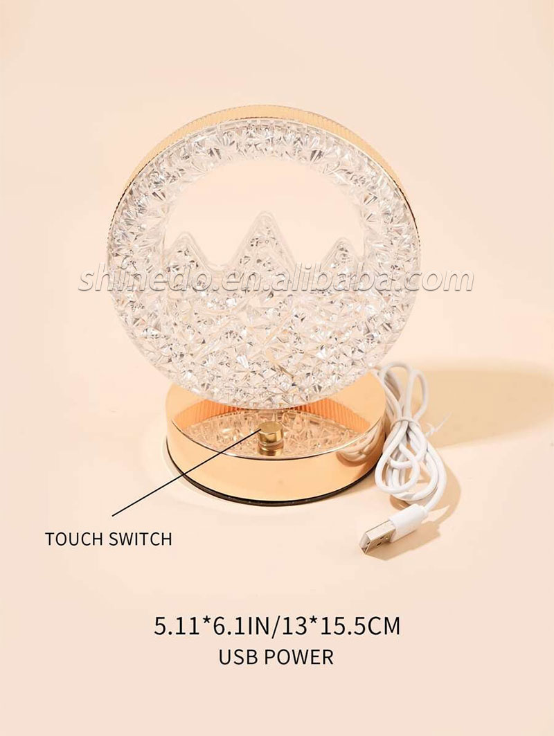 LED Crystal Table Lamp Small Waist Projector Touch Romantic Diamond Atmosphere Light USB LED Night Light for Bedroom SD-SR455