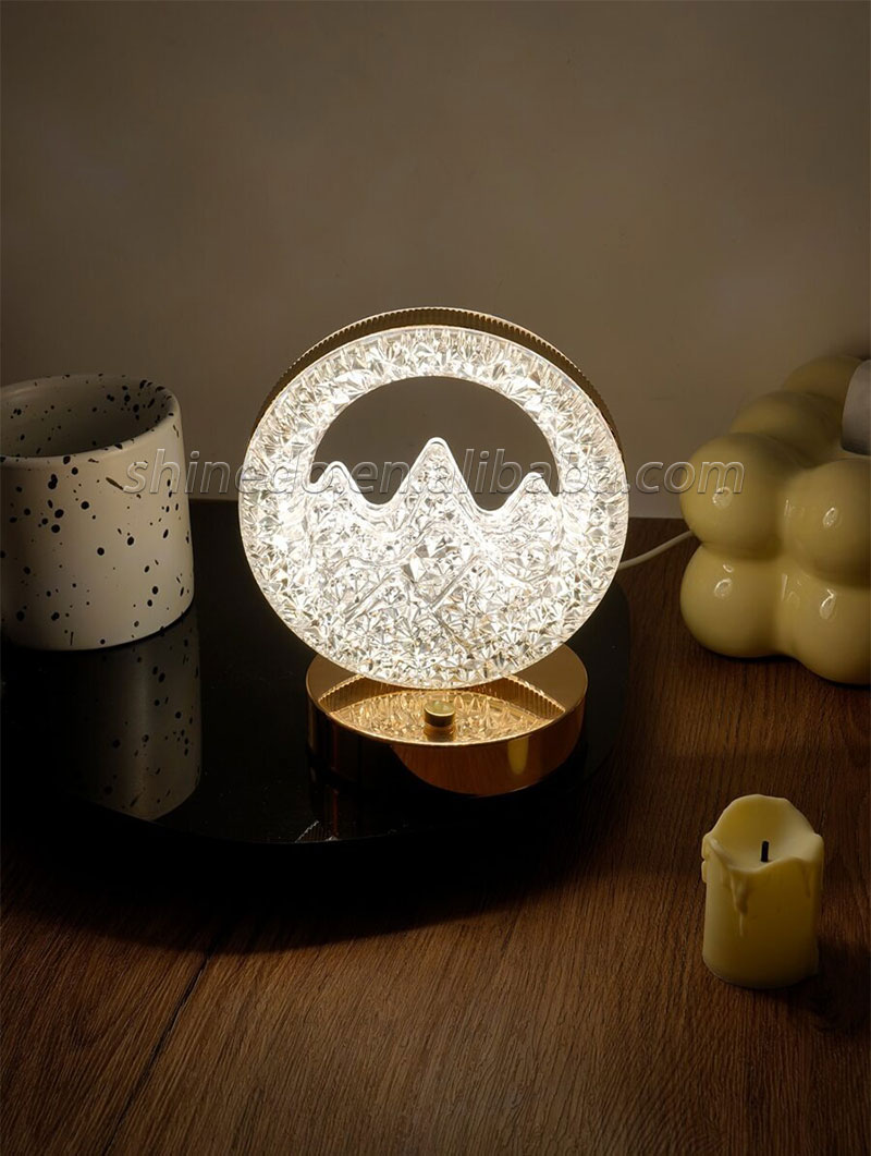 LED Crystal Table Lamp Small Waist Projector Touch Romantic Diamond Atmosphere Light USB LED Night Light for Bedroom SD-SR455