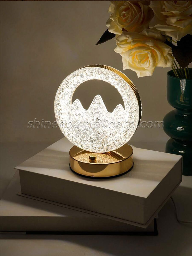 LED Crystal Table Lamp Small Waist Projector Touch Romantic Diamond Atmosphere Light USB LED Night Light for Bedroom SD-SR455