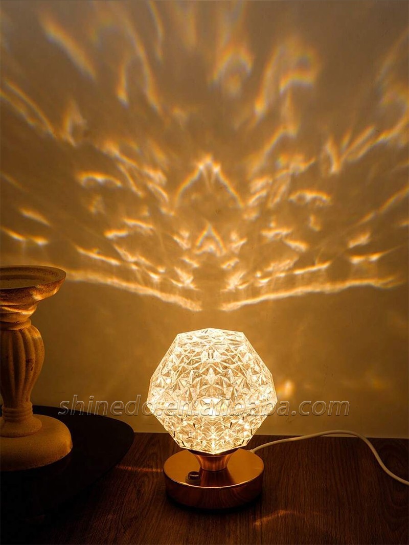 Night Light Crystal LED Lamp Projection Night Light USB Charging Touch Color Changing Room Decoration Atmosphere Table Lamp SD-SR458