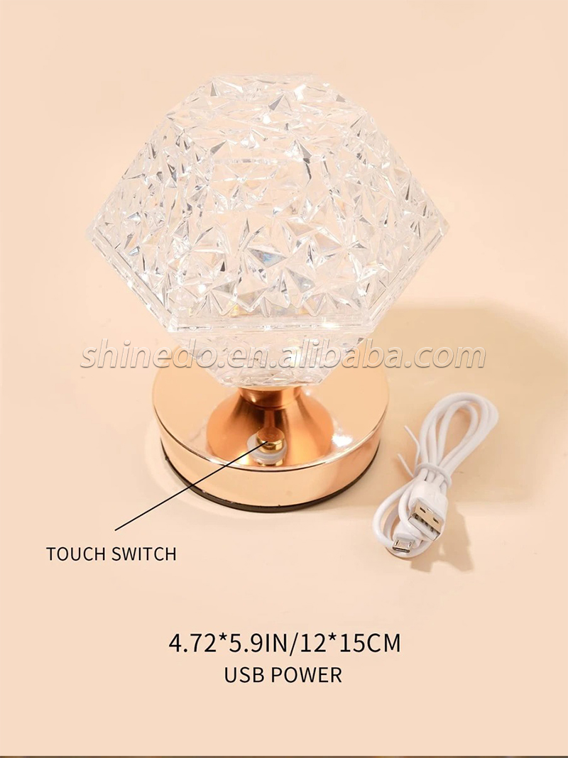 Night Light Crystal LED Lamp Projection Night Light USB Charging Touch Color Changing Room Decoration Atmosphere Table Lamp SD-SR458