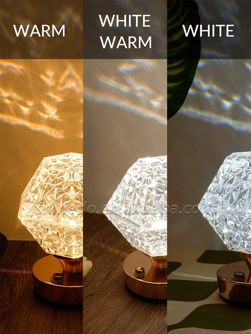 Night Light Crystal LED Lamp Projection Night Light USB Charging Touch Color Changing Room Decoration Atmosphere Table Lamp SD-SR458