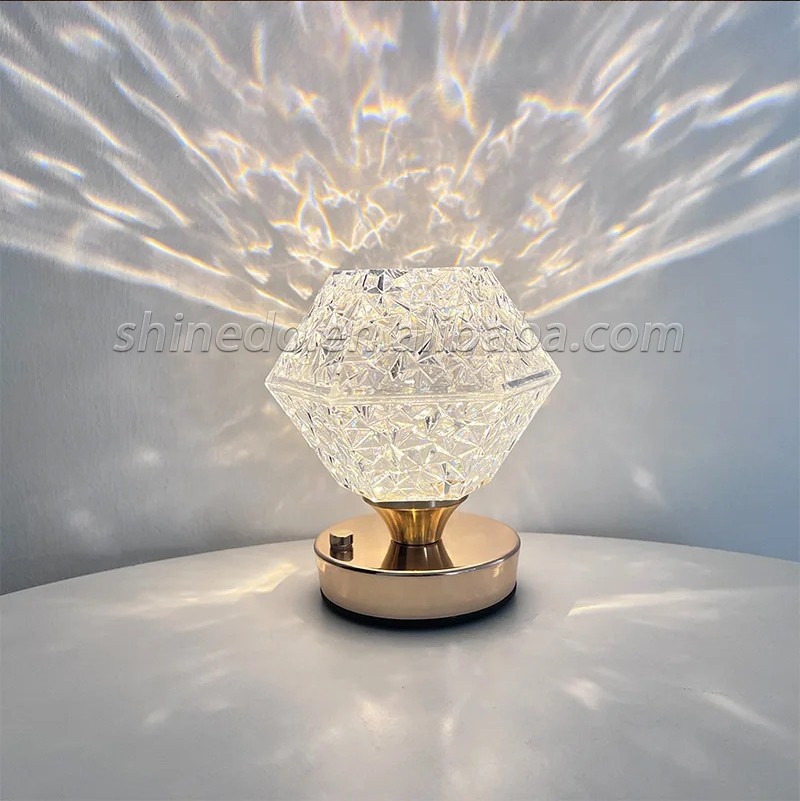 Night Light Crystal LED Lamp Projection Night Light USB Charging Touch Color Changing Room Decoration Atmosphere Table Lamp SD-SR458