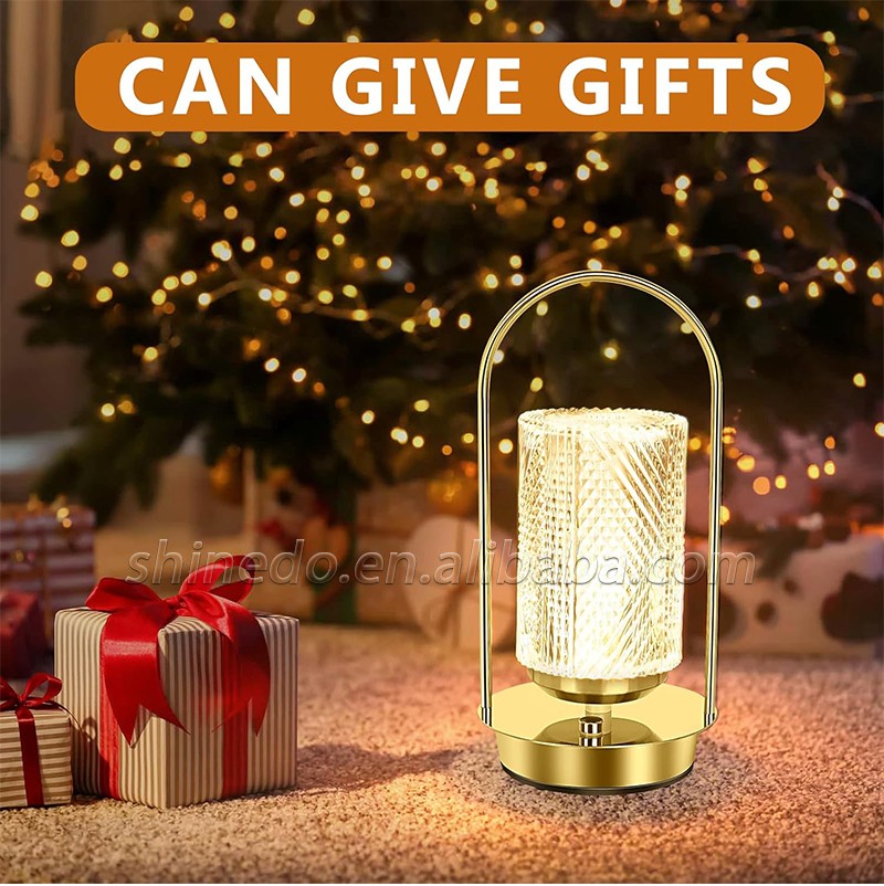 Portable Hanging Metal Table Lamp Dimmable Wireless Table Lamp Rechargeable Bedroom Bedside Night Light SD-SR459