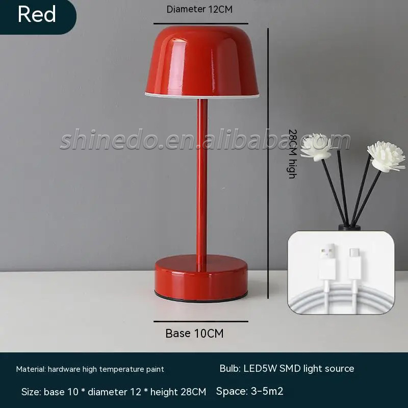 USB Rechargeable Mushroom LED Night Light Desk Lamp Touch Switch Table Lamp for Restaurant Room Clubs Bar Cafe Decor SD-SR485