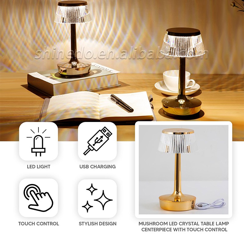 Crystal LED Table Lamps Night Light Bedroom Living Bedside Lighting Fixture Nordic Home Decoration Desk Lamp SD-SR507