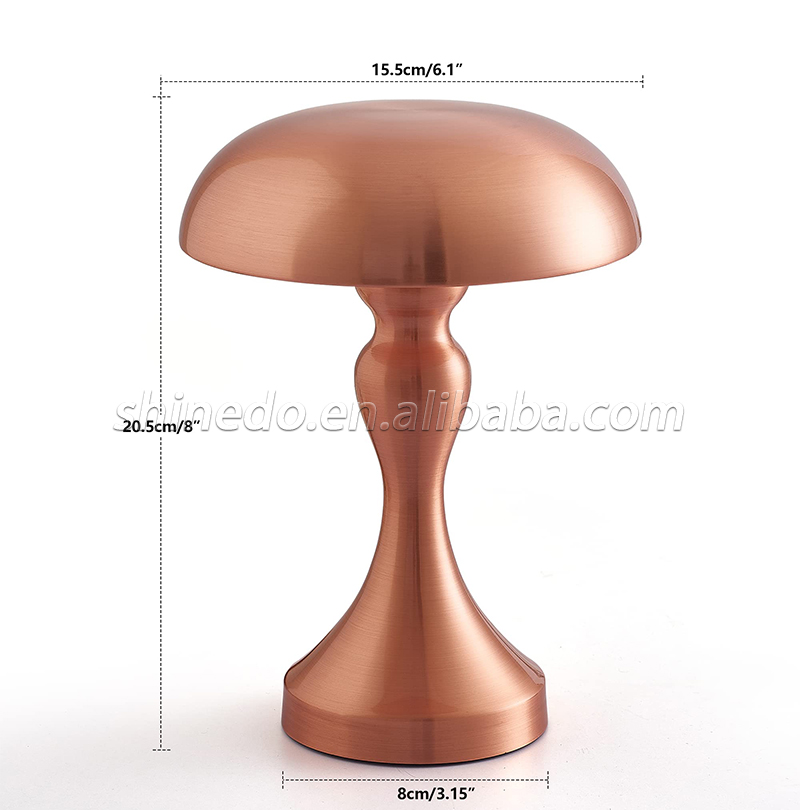 New Pattern Creative Plating Golden Table Lamp Simple Metal Bedroom Living Room Decoration Mushroom Desk LED Lighting SD-SR536