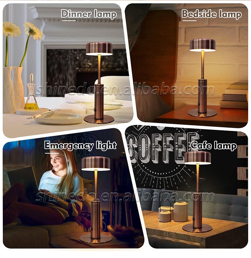 Wholesale Touch Control Luxury Modern Wireless Cordless Vintage Ornament Atmosphere Restaurant and Cafe Desk Lamp Night Light SD-SR622