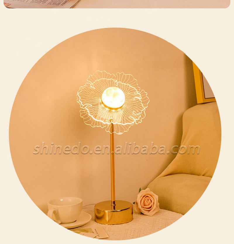 Flower Decoration Table Lamp Bedroom ins Bedside Night Light Warm Table Lamp Art Decor LED Table Light Living Room Bedside SD-SR635