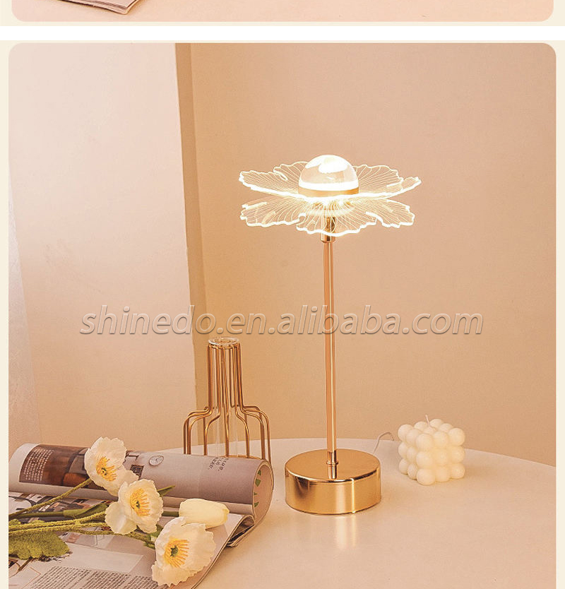 Flower Decoration Table Lamp Bedroom ins Bedside Night Light Warm Table Lamp Art Decor LED Table Light Living Room Bedside SD-SR635