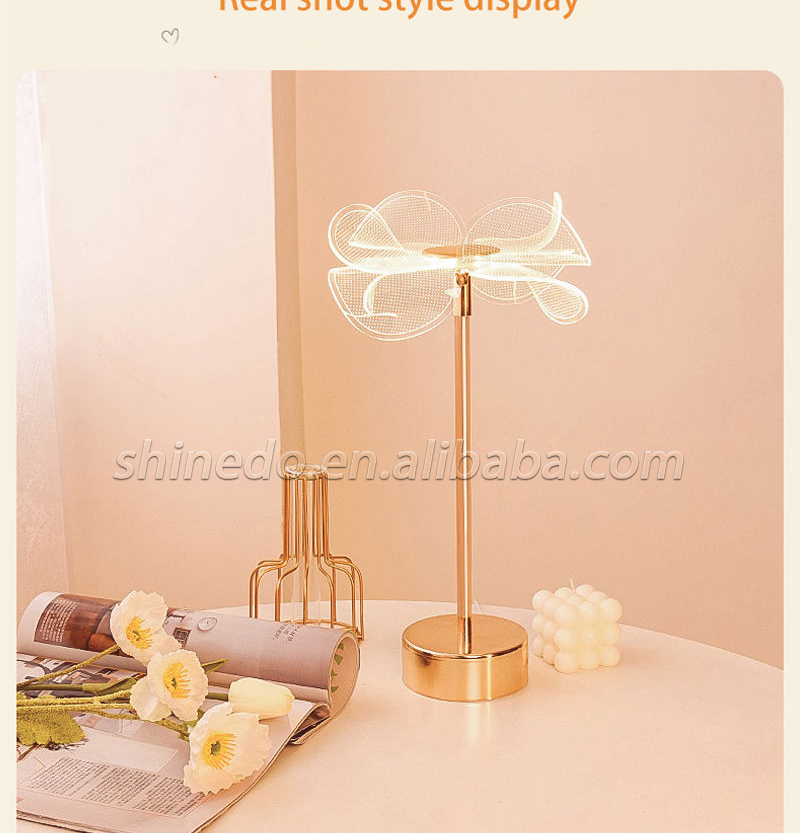 Flower Decoration Table Lamp Bedroom ins Bedside Night Light Warm Table Lamp Art Decor LED Table Light Living Room Bedside SD-SR635