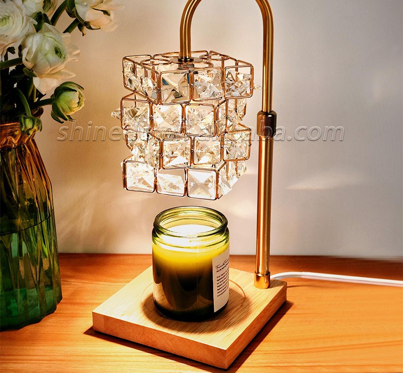 Electric Candle Warmer Flameless Wax Melting Light Creative Crystal Aromatherapy Desk Bedside Decor Candle Warm Lamp SD-SL1175