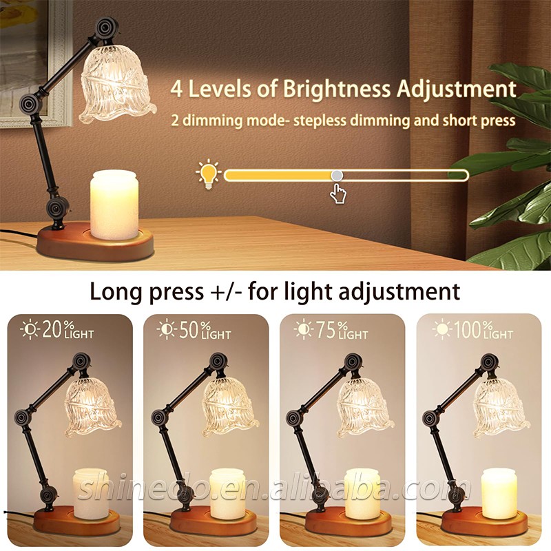 Candle Warmer Led Table Lamp Timer Dimming Night Light for Home Decor Aromatherapy Melting Wax Lamp Replaceable Bulb Desk Light SD-SL1582