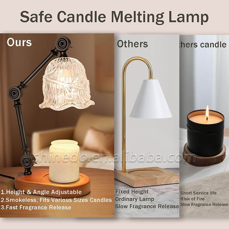 Candle Warmer Led Table Lamp Timer Dimming Night Light for Home Decor Aromatherapy Melting Wax Lamp Replaceable Bulb Desk Light SD-SL1582